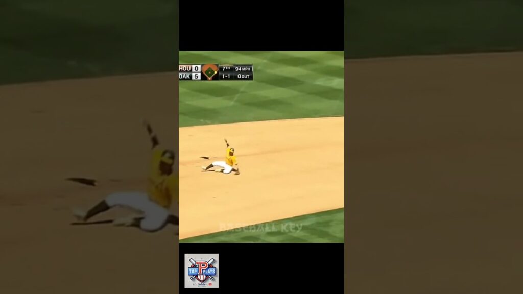 Flying Bat Takes Down Player After Amazing Catch! #baseballszn #baseball#mlb