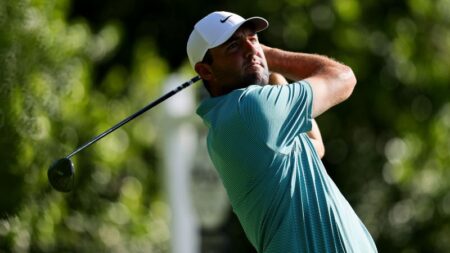 PGA Championship: Scottie Scheffler surges atop leaderboard as tournament heads into final round