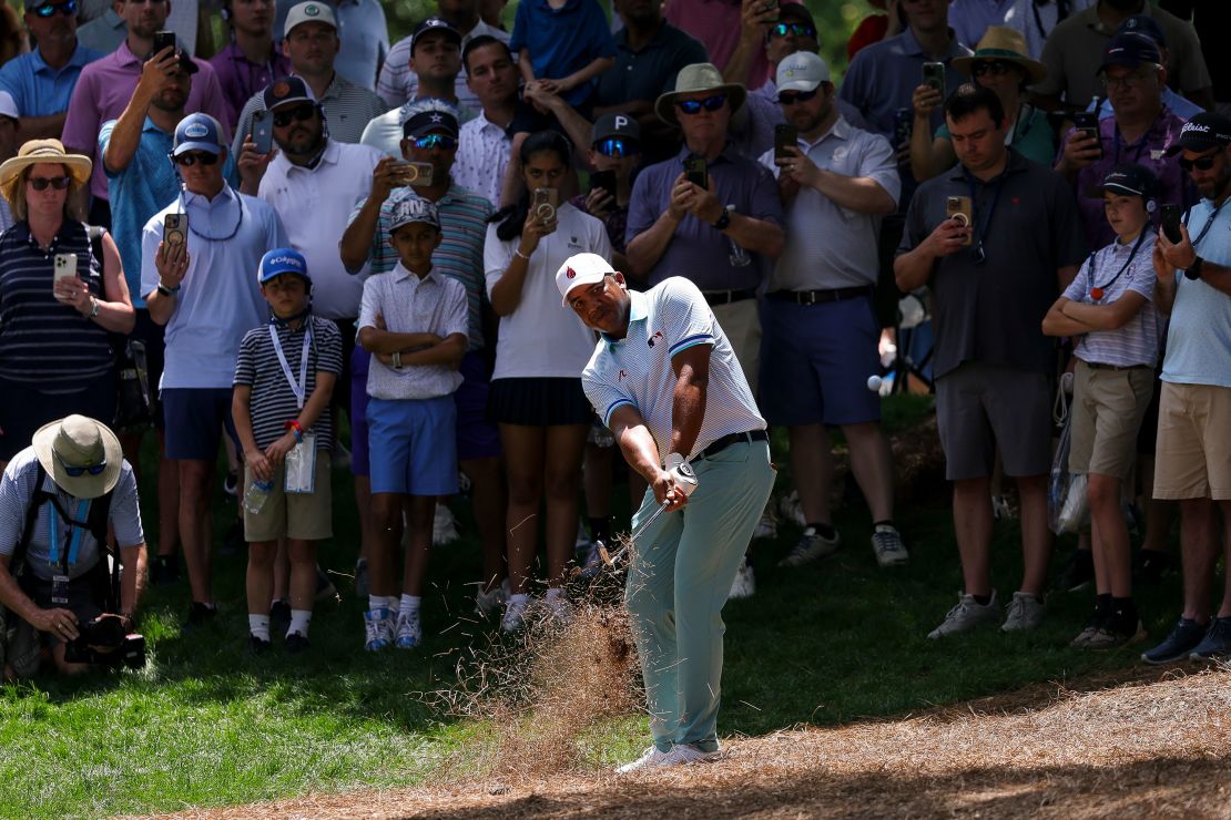 Jhonattan Vegas shot 2-over par on Saturday to fall down the leaderboards at the PGA Championship on Saturday.