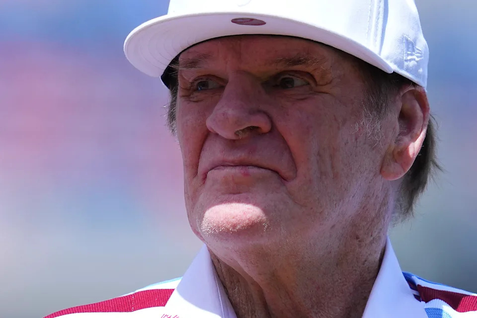 PHILADELPHIA, PA - AUGUST 07: Former MLB player Pete Rose #14 of the Philadelphia Phillies looks on prior to the game against the Washington Nationals at Citizens Bank Park on August 7, 2022 in Philadelphia, Pennsylvania. The Phillies defeated the Nationals 13-1. (Photo by Mitchell Leff/Getty Images)