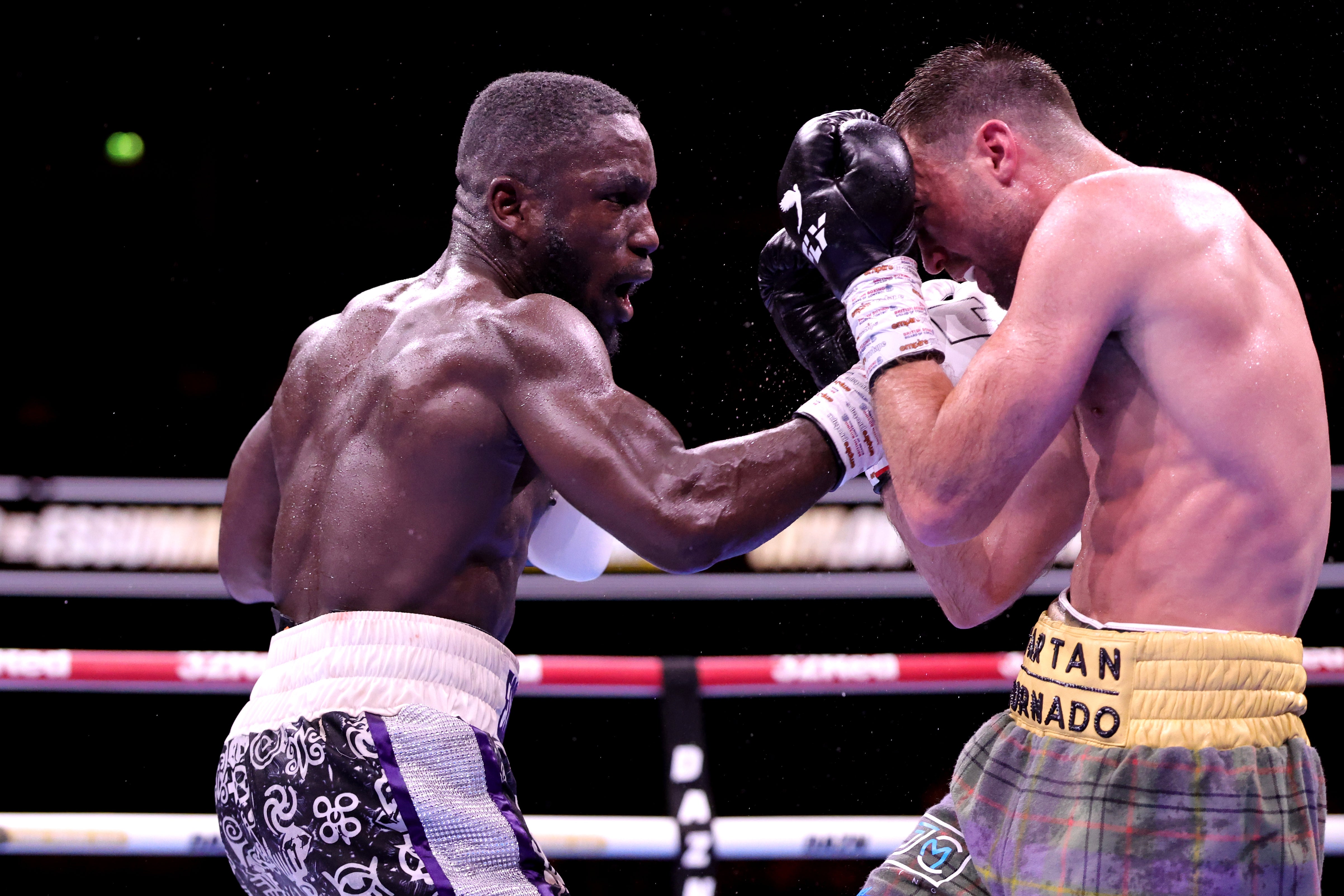 Ekow Essuman (left) was too good for Josh Taylor