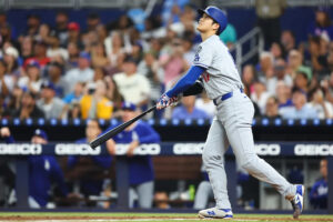 Dodgers star Shohei Ohtani becomes first player in MLB to reach 10 HRs and 10 SBs, a year after 50-50 season