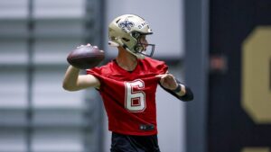 Tyler Shough is the betting favorite to win the Saints’ starting quarterback job