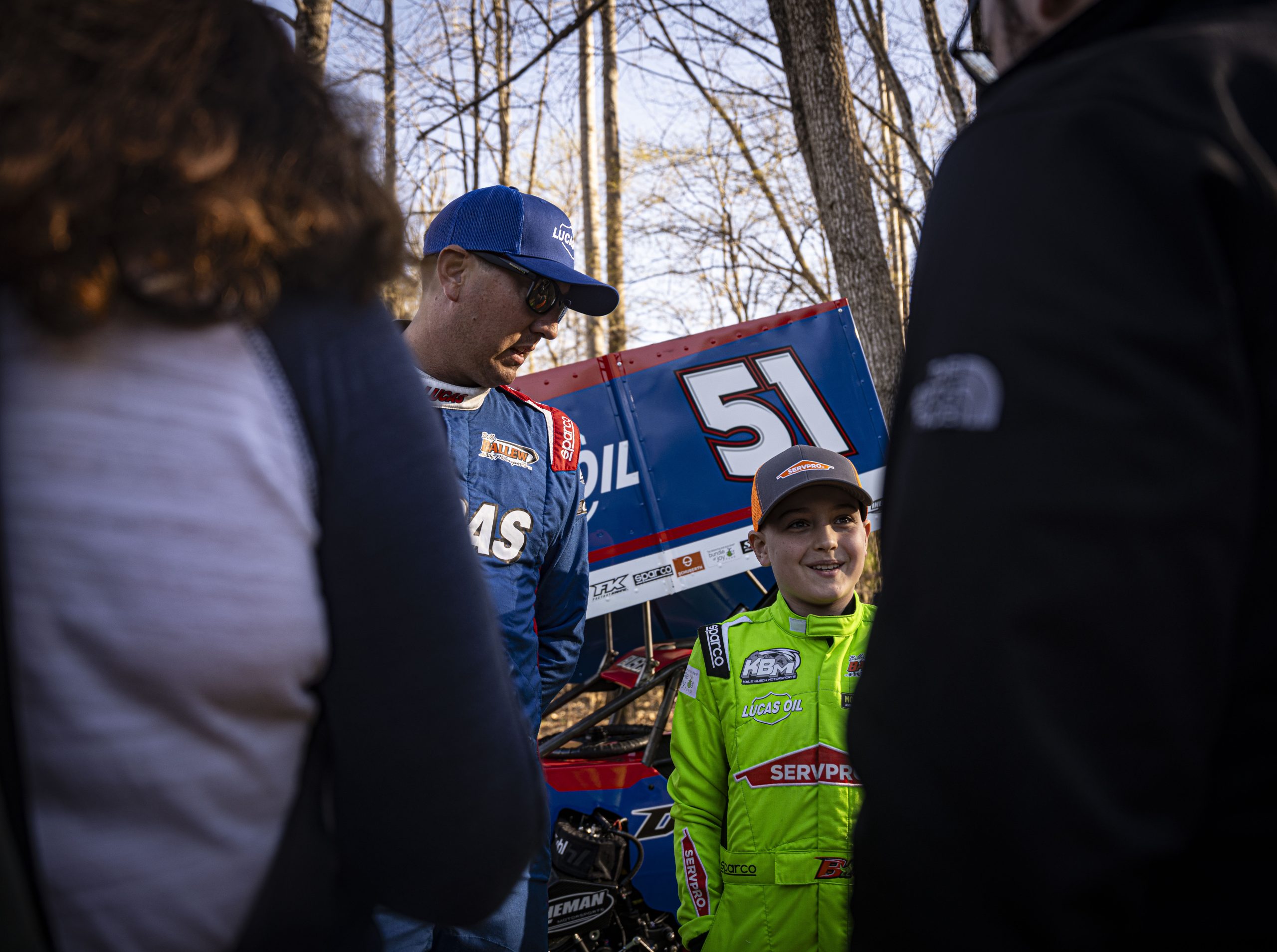 Kyle Busch and Brexton Busch at Millbridge Speedway, on March 26, 2025. (Yem Sanlaeid/NASCAR Regional)