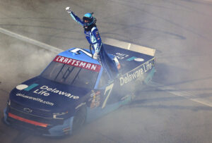 Carson Hocevar Flips Off Another Driver While Taking Checkered Flag to Win at Kansas