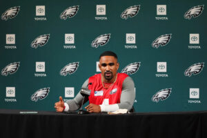 Jalen Hurts declines to go into detail on missing Eagles Super Bowl celebration at White House: ‘I wasn’t available’