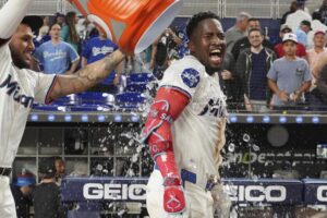 Dodgers’ bullpen fatigue leads to extra-innings loss to Marlins