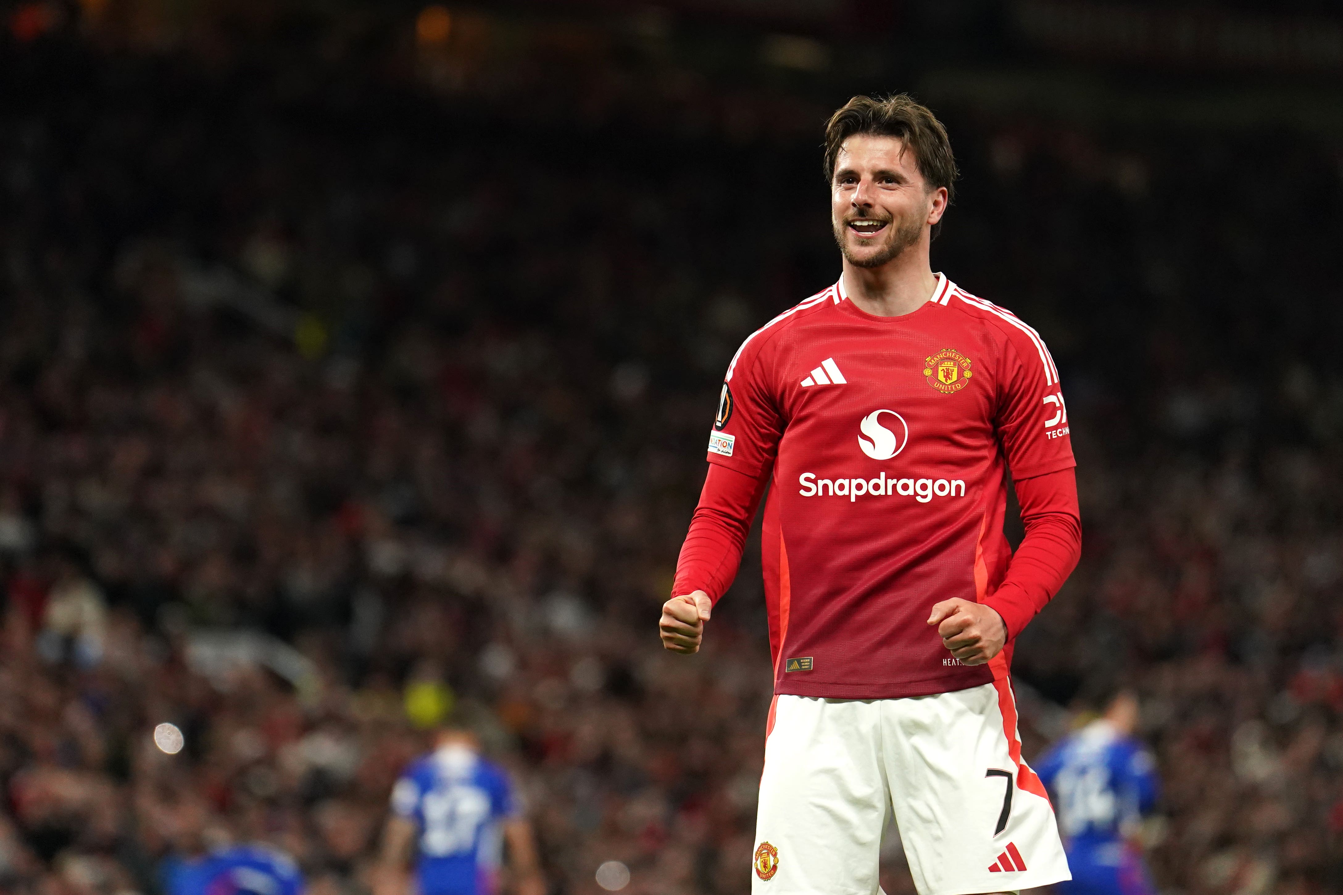 Manchester United’s Mason Mount scored twice in the win over Athletic Club