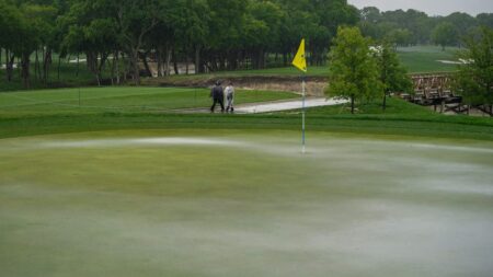 After lengthy lightning delay Friday, CJ Cup Bryson Nelson 2025 resumes
