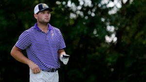 Cooper Schultz leads Kansas State golf to fourth after first round
