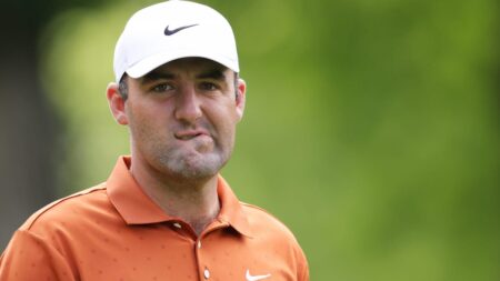 Scottie Scheffler frustrated mud balls rules 2025 PGA Championship