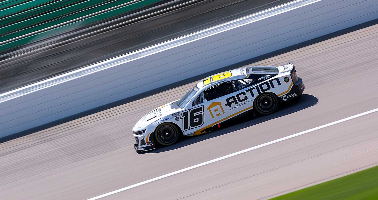 AJ Allmendinger makes laps in the No. 16 Chevy during practice and qualifying at Kansas Speedway