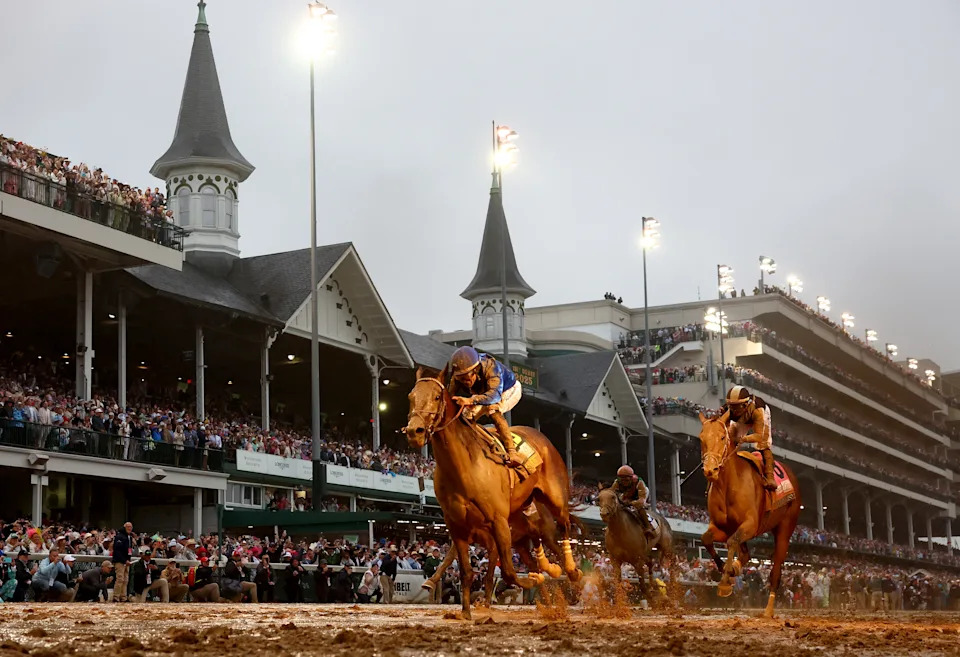 Sovereignty turned on the jets down the stretch to capture the Run for the Roses. (Michael Reaves/Getty Images)