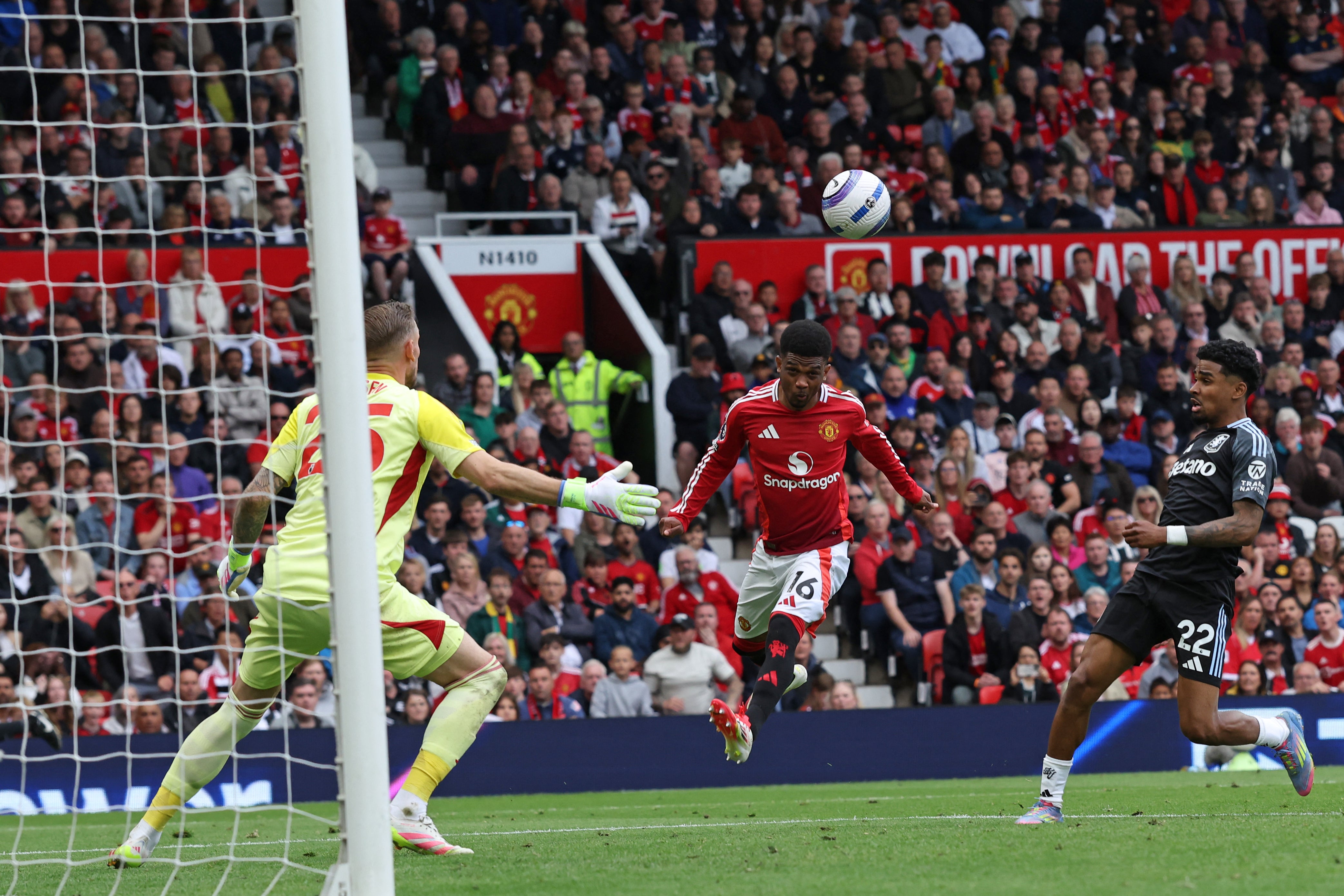 Amad Diallo headed Man Utd ahead before Christian Eriksen converted from the penalty spot