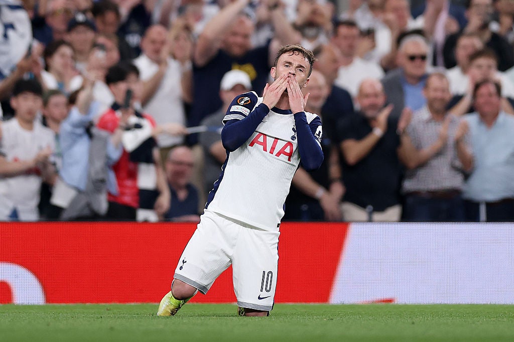 Maddison doubles Tottenham’s lead in the first half of the first leg