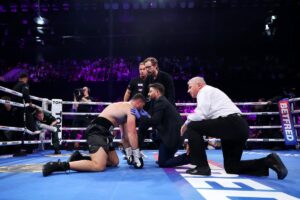 Tearful Johnny Fisher gives rousing speech in locker room after KO by Dave Allen