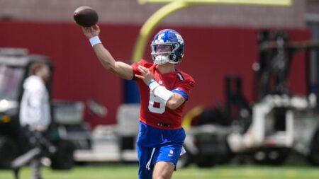What stood out from Giants rookie minicamp, including confident Jaxson Dart, imposing Darius Alexander