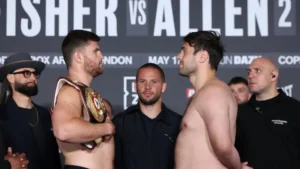 Johnny Fisher vs Dave Allen 2 weights, running order, ringwalk times