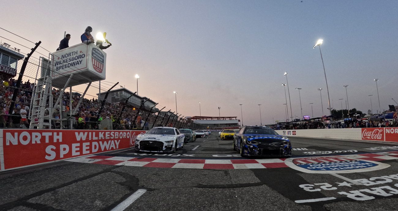 NASCAR Cup Series cars prepare for the NASCAR All-Star Race at North Wilkesboro.