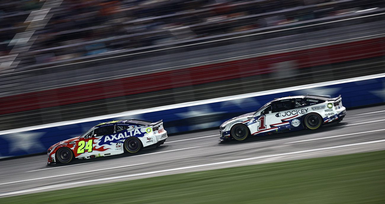 Ross Chastain tracks down William Byron in the Coca-Cola 600.