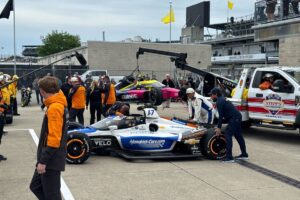 Kyle Larson wrecks out of the Indy 500 in restart melee