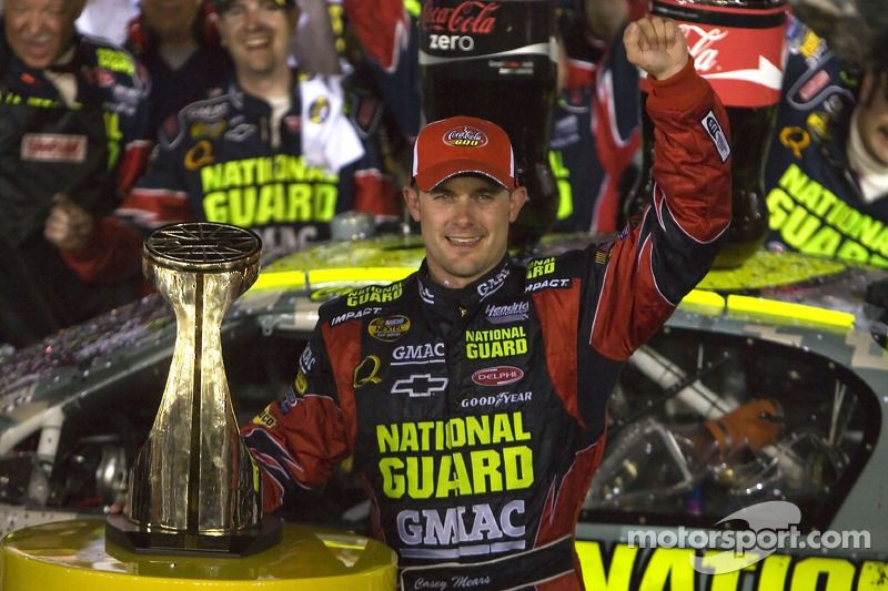 Victory lane: race winner Casey Mears celebrates