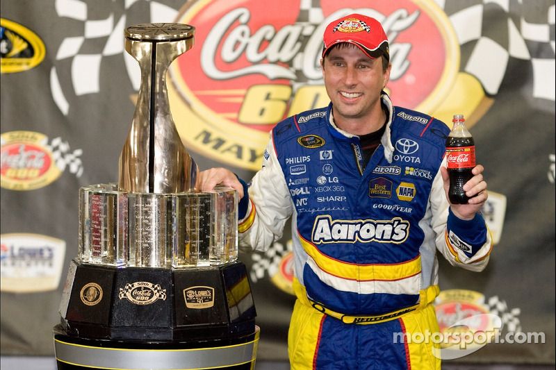 Victory lane: David Reutimann celebrates