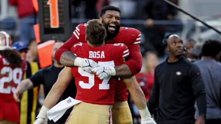 Nick Bosa, Trent Williams at 49ers’ offseason program to help teach “the standard”
