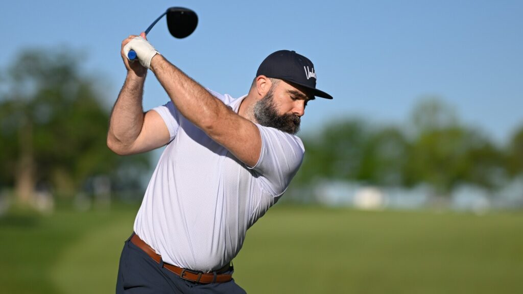 After crowd-sourcing swing advice, retired Eagles great Jason Kelce tackles Truist pro-am near Philly