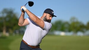After crowd-sourcing swing advice, retired Eagles great Jason Kelce tackles Truist pro-am near Philly