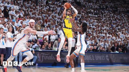 NBA Finals: Tyrese Haliburton gives Indiana Pacers win over Oklahoma City Thunder in game one