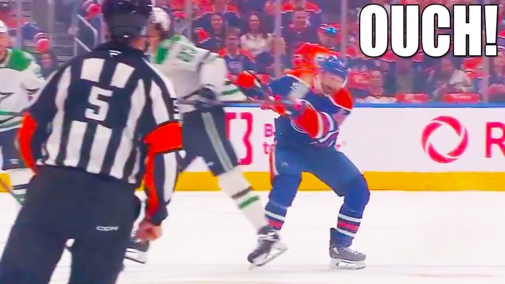 Mason Marchment Hit on Zach Hyman Injury | Oilers vs Stars 2025 NHL Western Conference Final