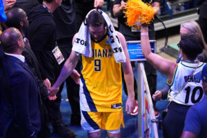 Pacers staffer tells ESPN to stop filming an emotional T.J. McConnell after Game 7 loss in NBA Finals