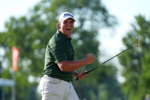 20-year-old Aldrich Potgieter, youngest player on Tour, sinks long birdie putt on 5th playoff hole to secure his first PGA Tour win at Rocket Classic