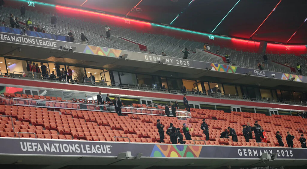 Fan dies after fall from second tier during Portugal’s Nations League final win over Spain, UEFA confirms