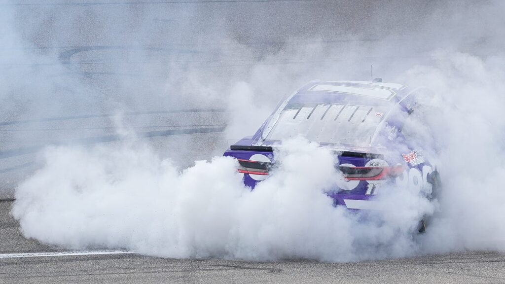 Denny Hamlin has gas, a trophy and No. 1