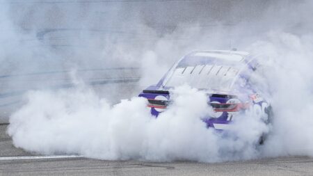 Denny Hamlin has gas, a trophy and No. 1