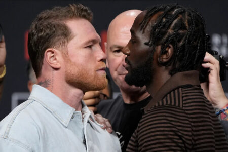 Canelo Alvarez, Terrance Crawford share compliments in final stop of media tour for Sept. 13 bout