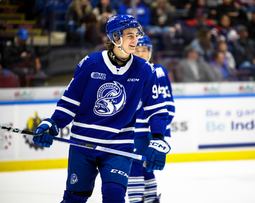 2025 NHL Draft prospect Porter Martone. (Credit: Natalie Shaver - OHL Images)