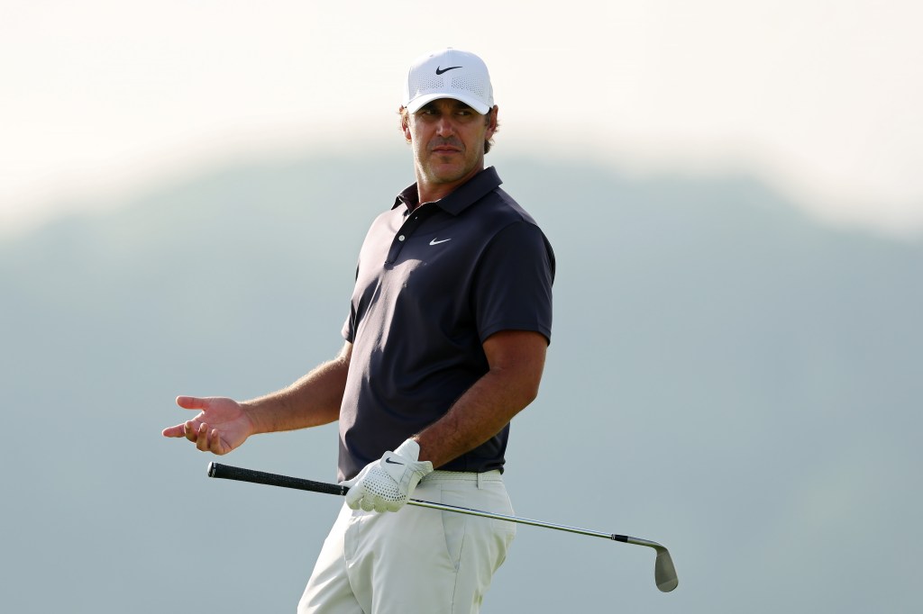 Brooks Koepka of the United States reacts during the third round of the 125th U.S. OPEN at Oakmont Country Club on June 14, 2025 in Oakmont, Pennsylvania.