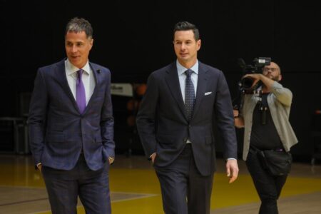 Plaschke: Rob Pelinka and JJ Redick should be safe under Dodgers regime … for now