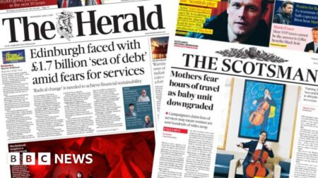 Scotland's papers: Edinburgh's 'sea of debt' and baby unit fears