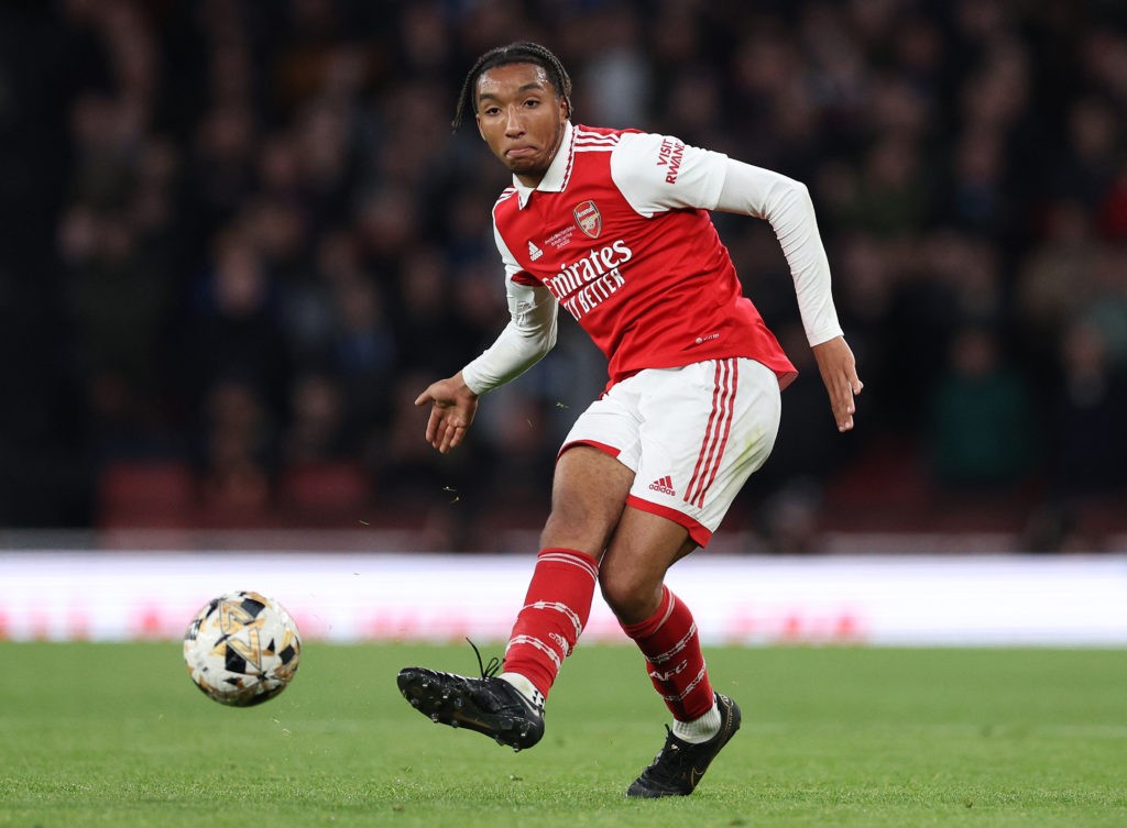 Former Gunner signs for Plymouth Argyle after terrible time in Germany 3 LONDON, ENGLAND - APRIL 25: Bradley Ibrahim of Arsenal in action during the FA Youth Cup Final match between Arsenal U18 and West Ham United U18 at Emirates Stadium on April 25, 2023 in London, England. (Photo by Richard Heathcote/Getty Images)