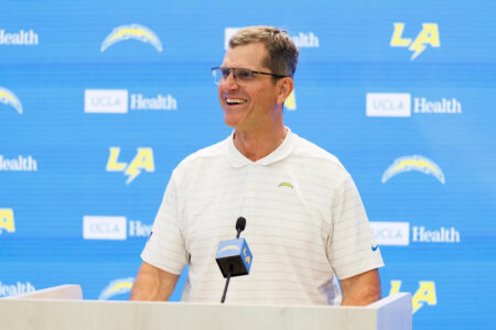 Chargers coach Jim Harbaugh good to go after heart procedure, hip replacement: ‘Got an A-grade’