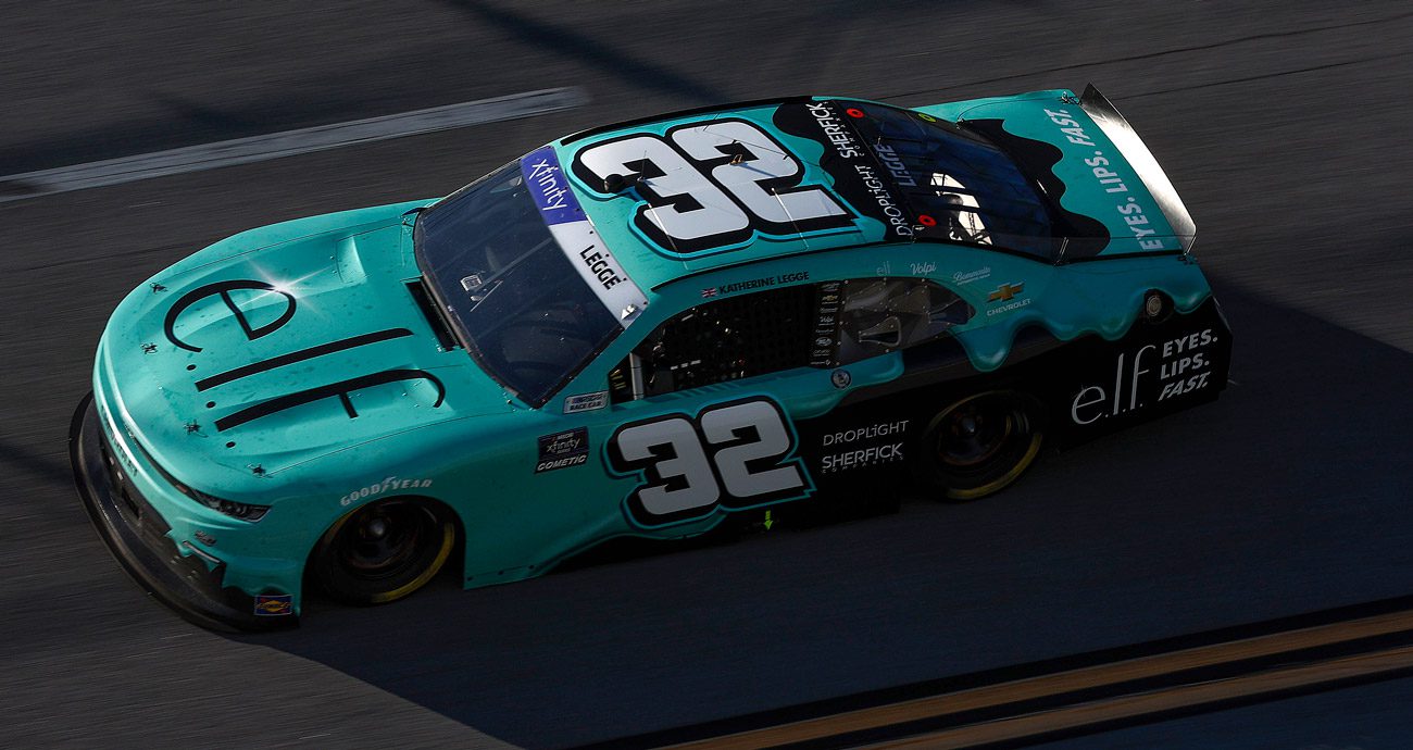Katherine Legge drives an Xfinity Series car at Talladega.