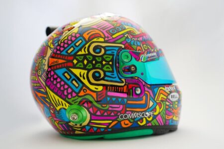 Daniel Suarez unveils special helmet for historic NASCAR race in Mexico