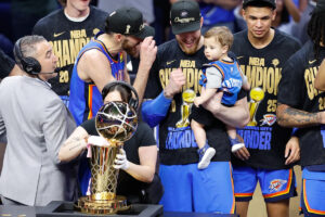 NBA Finals: Isaiah Hartenstein’s son hilariously sleeps through trophy celebration after Thunder’s win