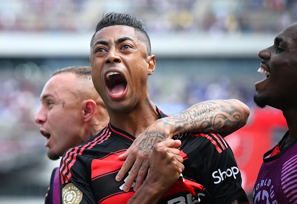 Bruno Henrique C of CR Flamengo celebrates scoring during the Group D match between CR Flamengo of Brazil and Chelsea FC of England at the FIFA Club World Cup 2025 in Philadelphia, the United States, June 20, 2025. (Photo by Wu Xiaoling/Xinhua via Getty Images)