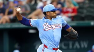 Texas rookie Kumar Rocker keeps scoreless start intact with help from pickle juice