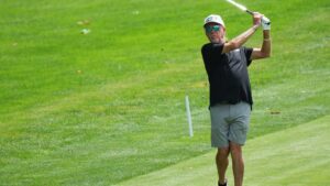 Miguel Angel Jimenez shoots 66 at Firestone for share of lead in PGA Tour Champions major